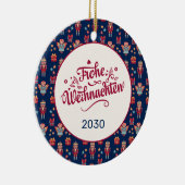 Retro Frohe Weihnachten Keramisch Ornament (Rechts)