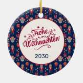 Retro Frohe Weihnachten Keramisch Ornament (Achterkant)