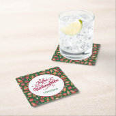 Retro Frohe Weihnachten Personalized Kartonnen Onderzetters (Insitu)