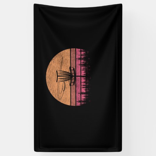  Retro Frolf Frisbee Disk Golf T-shirt Gift Spandoek (Verticaal)