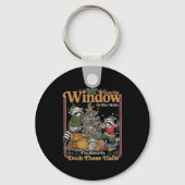 Retro From The Windows To The Walls Funny Raccoon Sleutelhanger (Voorkant)