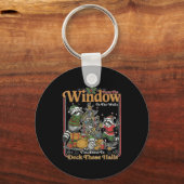 Retro From The Windows To The Walls Funny Raccoon  Sleutelhanger (Voorkant)