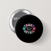 Retro front office-team blij eerste schooldag ronde button 5,7 cm (Voorkant /achterkant)