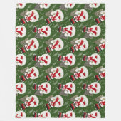 Retro  Frosty Snowmen Fleece Deken (Voorkant)