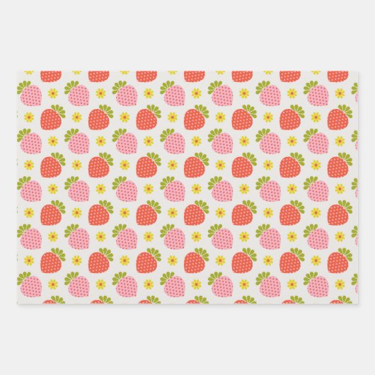 Retro fruit bloem patroon inpakpapier vel (Voorkant)