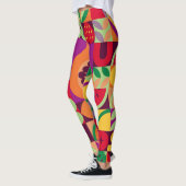 Retro Fruit geometrisch: naadloos Leggings (Links)