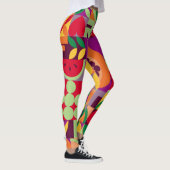 Retro Fruit geometrisch: naadloos Leggings (Rechts)