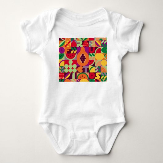 Retro Fruit geometrisch: naadloos Romper (Voorkant)