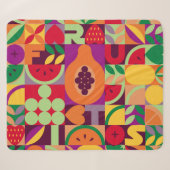 Retro Fruit geometrisch: naadloos Sherpa Deken (Voorkant (horizontaal))