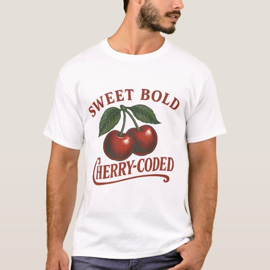 Retro Fruit Sweet Cherry-Coded Graphic T-shirt (Voorkant)