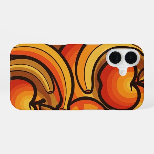 Retro Fruit Waves iPhone 16 Hoesje (Achterkant horizontaal)