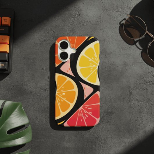 Retro Fruit Waves iPhone 16 Hoesje
