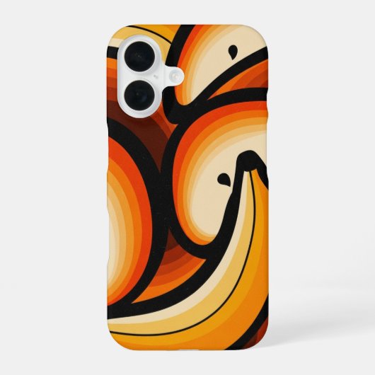 Retro Fruitgolven iPhone 16 Hoesje (Achterkant)