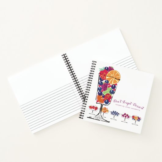 Retro fruitsalade gepersonaliseerd recept kookboek notitieboek (Binnen)