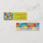 Retro Fruity-Stippen Funky Groovy-kleurenkaart Mini Visitekaartje (Voorkant / Achterkant)