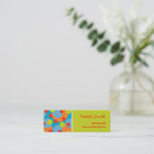Retro Fruity-Stippen Funky Groovy-kleurenkaart Mini Visitekaartje (Staand voorkant)