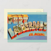 Retro Ft Lauderdale Florida Briefkaart (Voorkant / Achterkant)