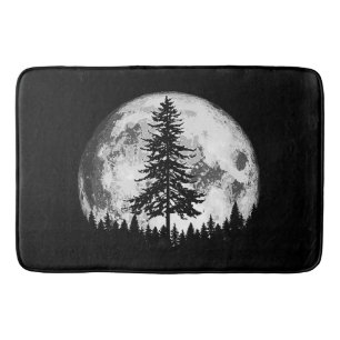 Retro Full Moon & Minimalist Pine Tree  Gra Badmat