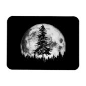 Retro Full Moon & Minimalist Pine Tree  Gra Magneet (Horizontaal)