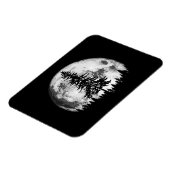 Retro Full Moon & Minimalist Pine Tree  Gra Magneet (Linkerzijde)