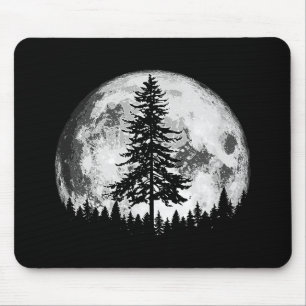 Retro Full Moon & Minimalist Pine Tree  Gra Muismat