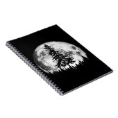 Retro Full Moon & Minimalist Pine Tree  Gra Notitieboek (Rechterzijde)