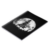 Retro Full Moon & Minimalist Pine Tree  Gra Notitieboek (Linkerzijde)