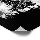 Retro Full Moon & Minimalist Pine Tree  Gra Poster (Hoek)