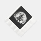 Retro Full Moon & Minimalist Pine Tree Gra Servet (Hoek)