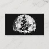 Retro Full Moon & Minimalist Pine Tree  Gra Visitekaartje (Voorkant)