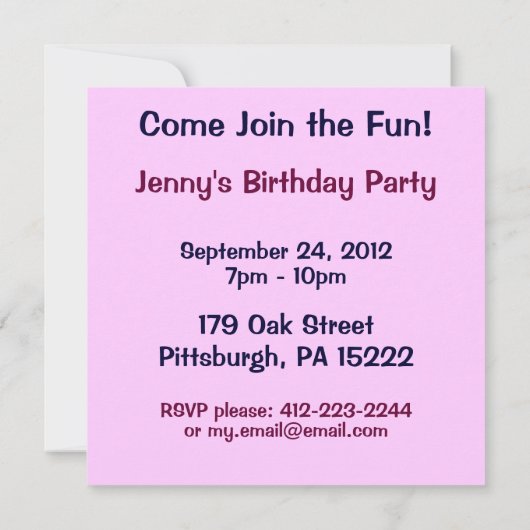 Retro Fun 1930s Roze Milkshake Invitation Kaart (Achterkant)