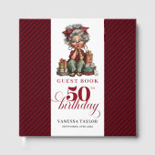 Retro fun 50th woman guest book quirky design gastenboek (Voorkant)