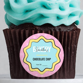 Retro Fun 80s Nostalgie Trendy banketbakker Cookie Ronde Sticker