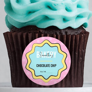 Retro Fun 80s Nostalgie Trendy banketbakker Cookie Ronde Sticker