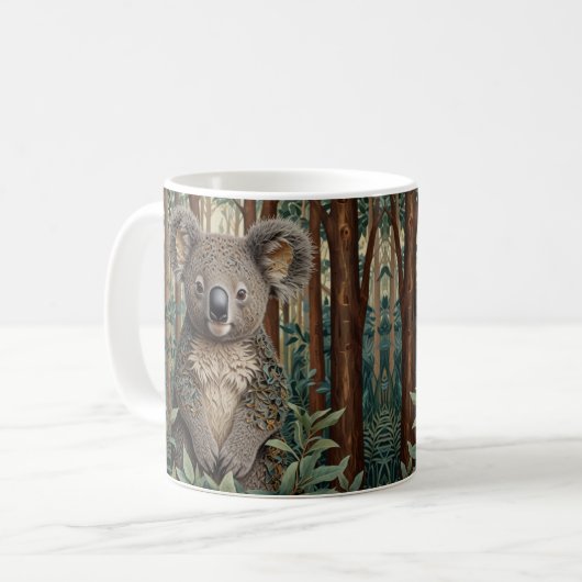 Retro fun boho bos Koala Beer Koffiemok (Voorkant links)
