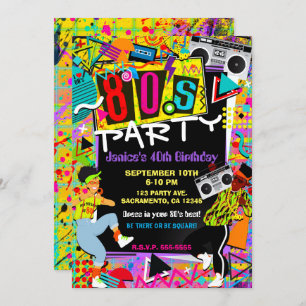 Retro Fun Bright 80-partijmensen, zaterdag Kaart