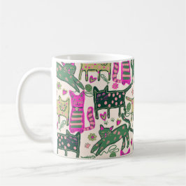 Retro Fun Cat Design Koffiemok