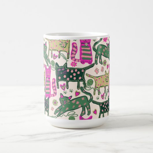 Retro Fun Cat Design Koffiemok (Center)