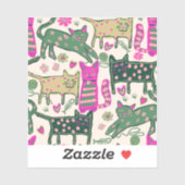 Retro Fun Cat Design Sticker (Vel)