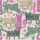 Retro Fun Cat Design Sticker (Voorkant)