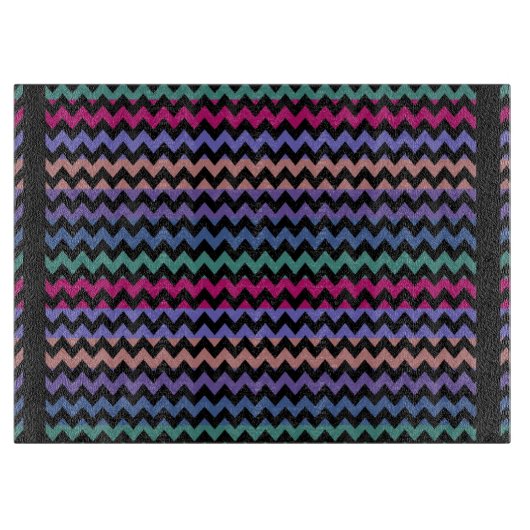 Retro Fun Colorful Chevron Pattern 7 Snijplank (Voorkant)