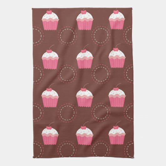 Retro Fun Cupcake Patroon Theedoek (Verticaal)