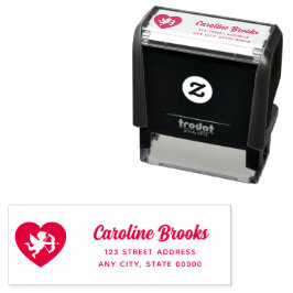 Retro Fun Cupido Hart Trouw Rood Zelfinktende Stempel