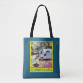 Retro Fun en Vibe Camper Trailer Tote Bag (Voorkant)