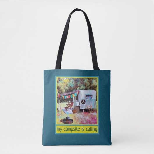 Retro Fun en Vibe Camper Trailer Tote Bag (Voorkant)