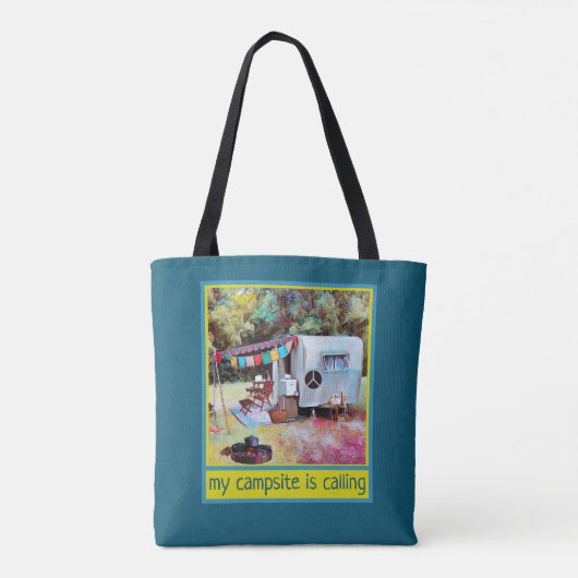 Retro Fun en Vibe Camper Trailer Tote Bag (Achterkant)