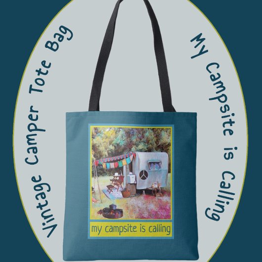 Retro Fun en Vibe Camper Trailer Tote Bag