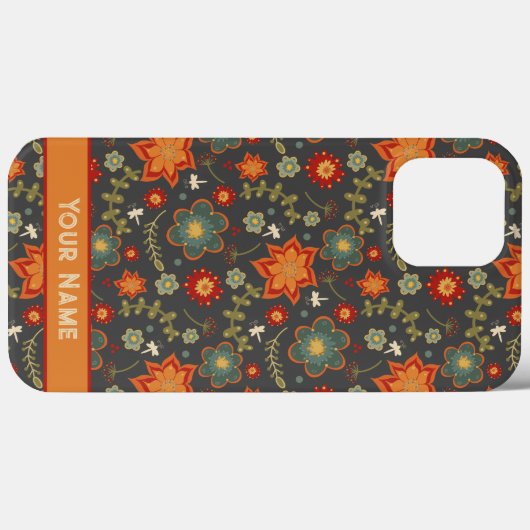 Retro  Fun Floral Dragonfly Aangepaste naam Case-Mate iPhone Case (Achterkant (horizontaal))