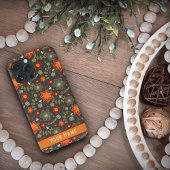 Retro Fun Floral Dragonfly Aangepaste naam iPhone Hoesje