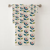 Retro Fun Garden Flower Pattern Bad Handdoek (Insitu)